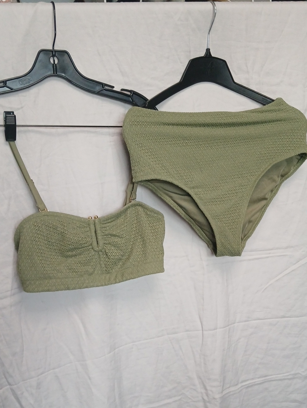 Old Navy Olive Green Textured Bikini Set